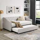 Upholstered Tufted Daybed With Drawers, Waved Arms by Unique Piece Furniture