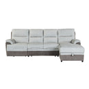 Kia - Sectional With Power And USB - Beige / Brown by HouseOfZazla