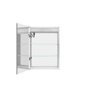 20 X 28" Bathroom Medicine Cabinet With Mirror Wall Mounted LED Bathroom Mirror Cabinet With Lights, Anti-Fog, Waterproof, Dimmable, 3000K~6000K, Single Door, Touch Swich, Storage Shelves - Silver by HouseOfZazla