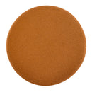 Modish Round Ottoman: Boucle Top with Splayed Rubber Wood Legs, Pumpkin