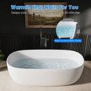 51" Oval Freestanding Soaking Tub - Matte White Resin Stone