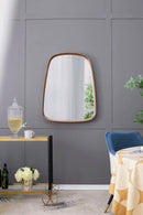 Irrgeular Mirror With Wood Frame, Wall Mirror For Living Room Bathroom Entryway - Brown by HouseOfZazla