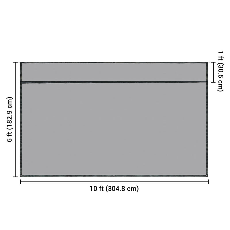 Yescom RV Awning Screen with Zipper 10'x6' Travel Trailer Sun Blocker