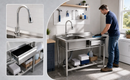 Stainless Steel Utility Sink, Freestanding Sink by HouseOfZazla