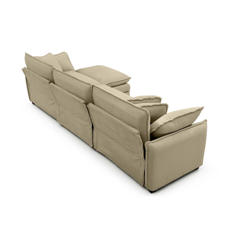 Walker Edison | Corduroy Cloud Couch with Ottoman