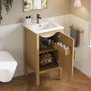 Bathroom Cabinet With Sink, Adjustable Shelf, Soft Closing Hinges - Natural Wood by HouseOfZazla