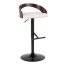 Grotto - Contemporary Adjustable Barstool With Swivel & Straight T Footrest (Set of 2) by HouseOfZazla