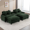 Sectional Sofa Upholstered Sofa With Two Removable Ottoman, Two USB Ports, Two Cup Holders And Large Storage Box For Living Room by HouseOfZazla