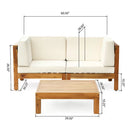 Brava X-Back 2 Seater Sectional Loveseat with Coffee Table by HouseOfZazla