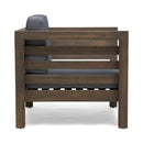 Outdoor Acacia Wood Patio Chair With Fabric Cushion by HouseOfZazla