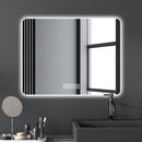 28" Bathroom Mirror With LED Lights Front And Backlit, Anti-Fog Lighted Vanity Mirrors For Wall Mounted And 5 Level Dimmable, Horizontal / Vertical - Clear by HouseOfZazla
