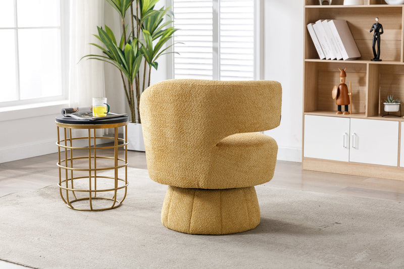 360 Degree Swivel Cuddle Barrel Accent Chairs, Round Armchairs with Wide Upholstered, Fluffy Fabric Chair for Living Room, Bedroom, Office, Waiting Rooms