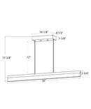36"W 1-Light Linear Bar Ribbon LED Kitchen Island Light Fixture Brushed Nickel Finish Acrylic Shade by LampsUSA