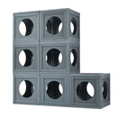 Outdoor Cat House With Shelves And Weather Protection, Removable Wood Boxes - Gray by HouseOfZazla