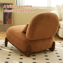 Cute Accent Chair with Solid Wood Legs