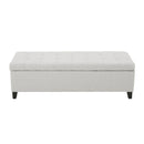 Upholstered Storage Ottoman Bench, Foot Rest For Bedroom