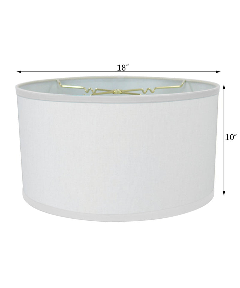 White Linen Shallow Drum Premiere Lampshade 18x18x10