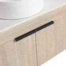 30" Modern Design Float Bathroom Vanity With Ceramic Basin Set, Wall Mounted White Oak Vanity With Soft Close Door, KD-PackingD-Packing Pieces