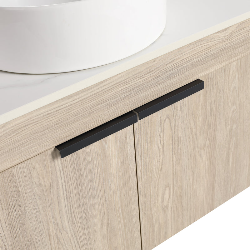 30" Modern Design Float Bathroom Vanity With Ceramic Basin Set, Wall Mounted White Oak Vanity With Soft Close Door, KD-PackingD-Packing Pieces