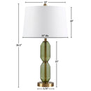 Faceted Green Glass Table Lamp