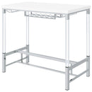 Tonneson - Bar Table With Trestle Base And Wine Storage - White