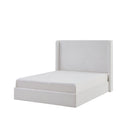 Carmen - King Size Upholstered Wingback Bed - White by HouseOfZazla
