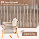 Outdoor Acacia Wood and Rope Patio Chair with Cushions (Set of 2) by HouseOfZazla