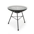 Nusa Modern Rattan Side Table With Tempered Glass Top by HouseOfZazla