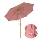 LAGarden 9ft Patio Wood Market Umbrella Acrylic Fabric Tilt