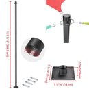 Yescom Shade Sail Posts (Pole, Base, Extension, D-Ring Clamp)