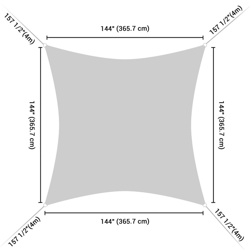 Yescom Patio Square Sun Sail Shade Canopy 12ft