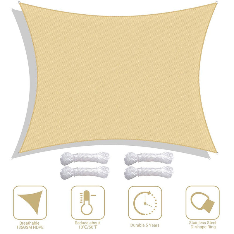 Yescom Patio Rectangle Sun Sail Shade Canopy 13ftx10ft