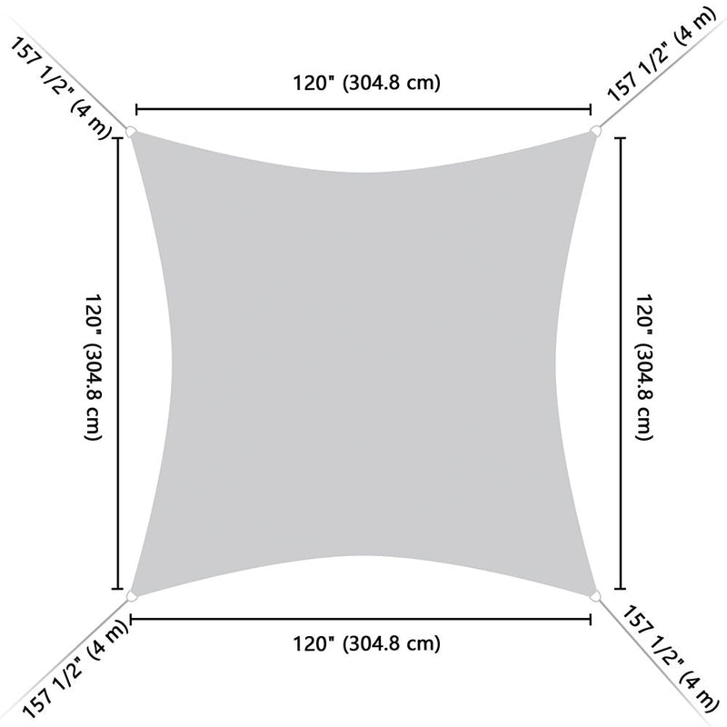 Yescom Patio Square Sun Sail Shade Canopy 10ft