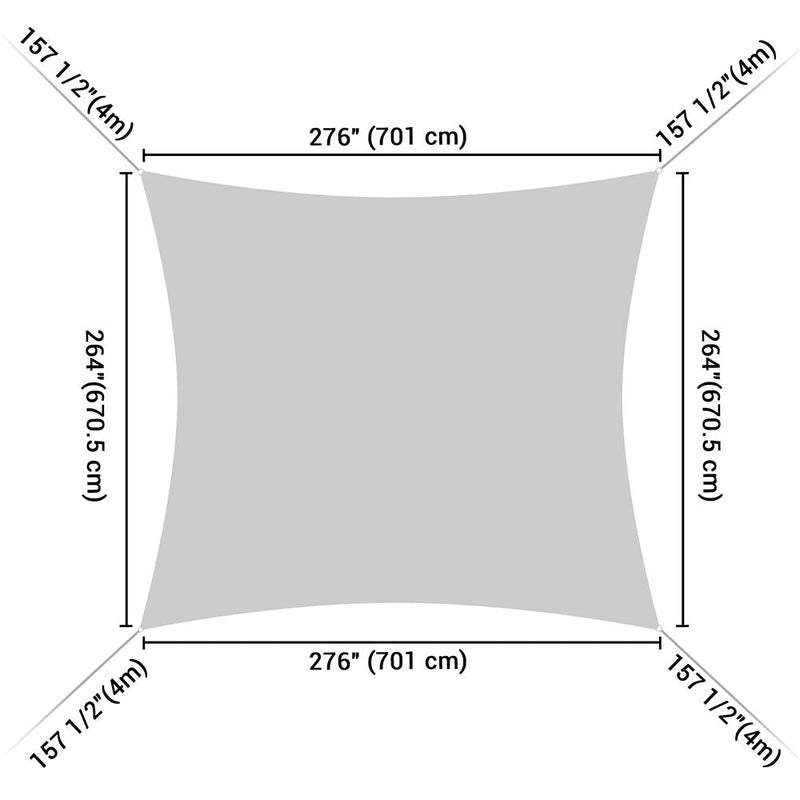 Yescom Patio Rectangle Sun Sail Shade Canopy 22ftx23ft