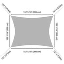 Yescom 10x13ft Water Resist Patio Sail Shade Rectangle Canopy