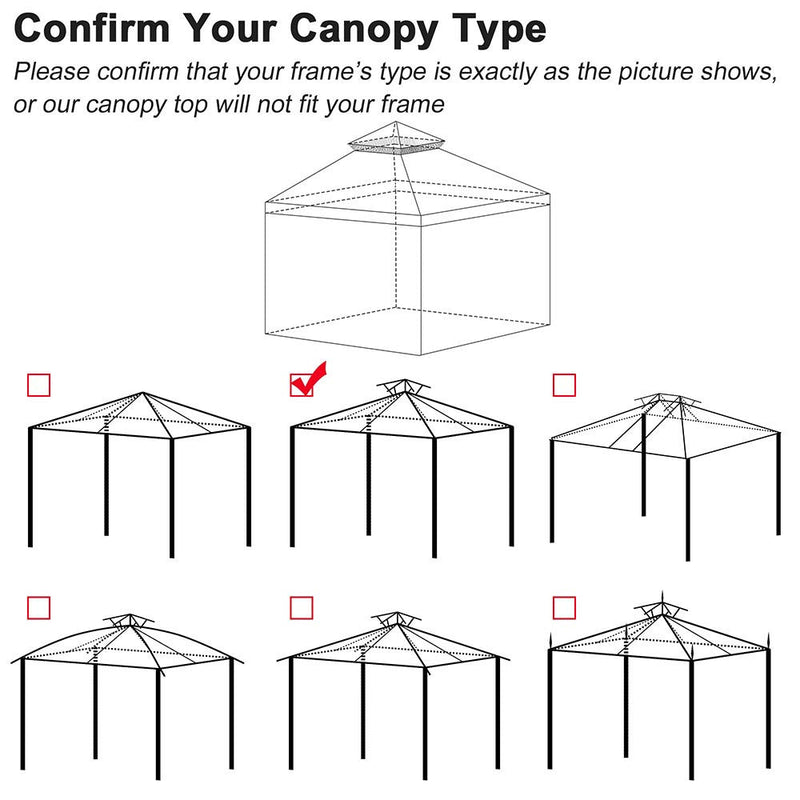 Yescom 10' x 10' Ivory Canopy Replacement Top with Net