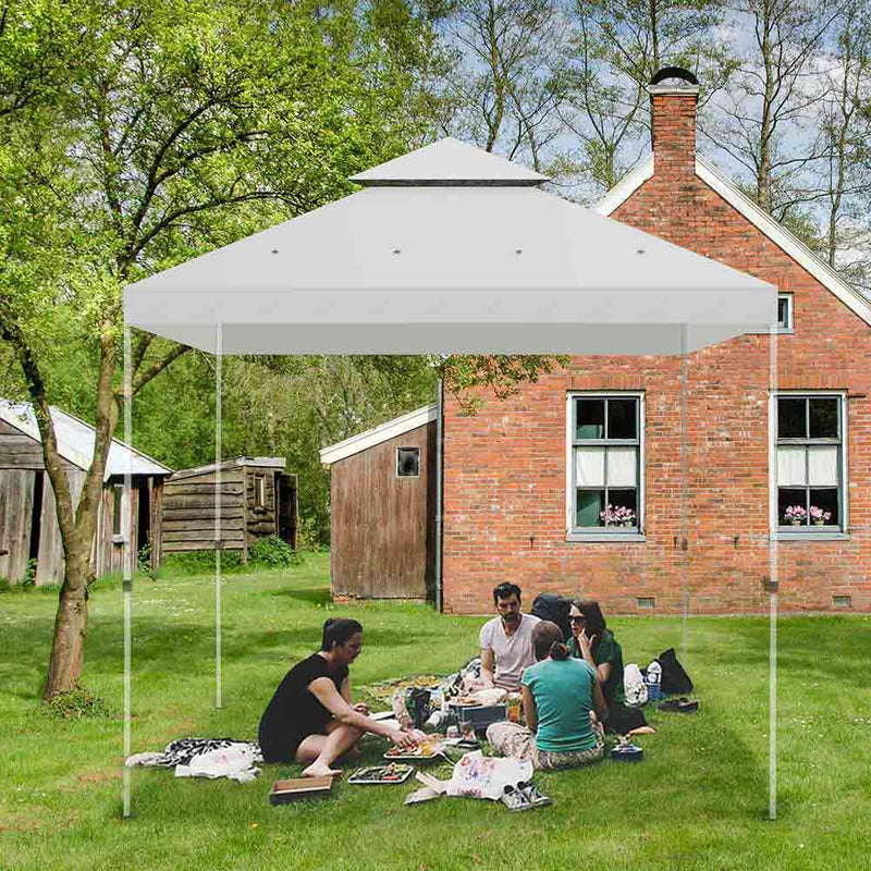 Yescom 10' x 10' Gray Waterproof Gazebo Canopy Replacement Top 2-Tier