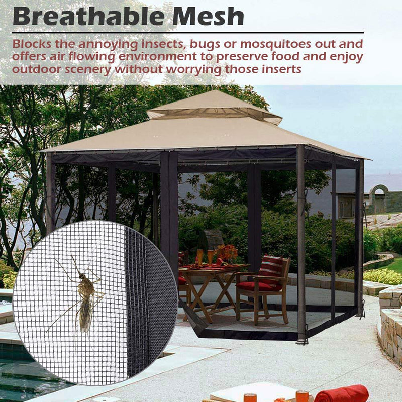 Yescom 41.2'R x 6.4'H Gazebo Mosquito Netting for 12'W x 10'D Gazebos