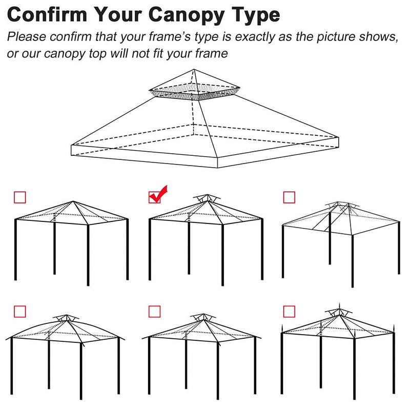 Yescom Petpvilit Canopy Replacement Top 2-Tier 10x10