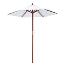 Yescom 7ft Patio Wood Market Umbrella 6-Rib for Golf Courses/Country Clubs