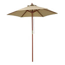 Yescom 7ft Patio Wood Market Umbrella 6-Rib for Golf Courses/Country Clubs
