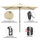 Yescom 10'X6.5' Solar Rectangle Outdoor Tilt Patio Umbrella Multiple Colors