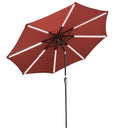 Yescom Solar Umbrella with Lights Tilting Outdoor Umbrella 9ft 8-Rib