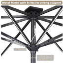 Yescom Solar Patio Umbrella w/ Lights Tilt Parasol Umbrella 9 ft 8-Rib