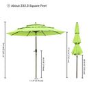 Yescom 9ft 8-Rib Patio Outdoor Market Umbrella 3-Tiered Tilt
