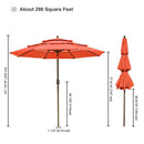 Yescom 10ft 8-Rib Patio Outdoor Market Umbrella 3-Tiered Tilt