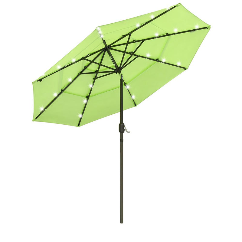 Yescom 9ft Prelit Umbrella 3-Tiered Patio Umbrella with Lights