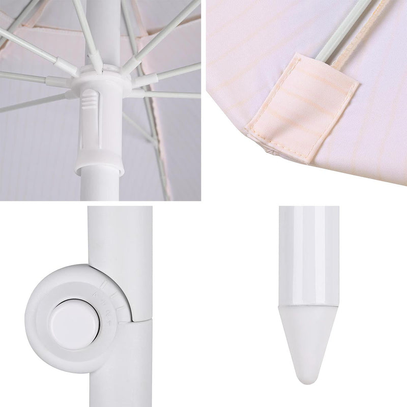 Yescom 6ft Fringe Patio Beach Umbrella with Weighted Base