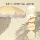 Yescom 6ft Fringe Patio Beach Umbrella with Weighted Base