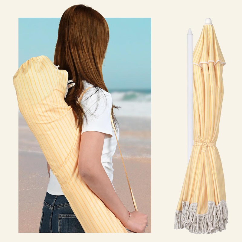 Yescom 6ft Fringe Patio Beach Umbrella with Weighted Base